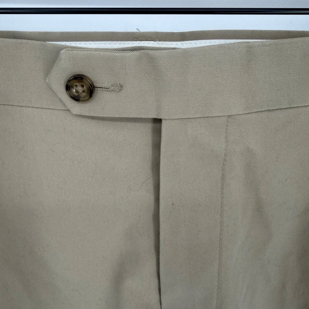 Roundtree & Yorke TravelSmart Mens 40x32 Khaki Straight Fit Flat Front Pants NEW